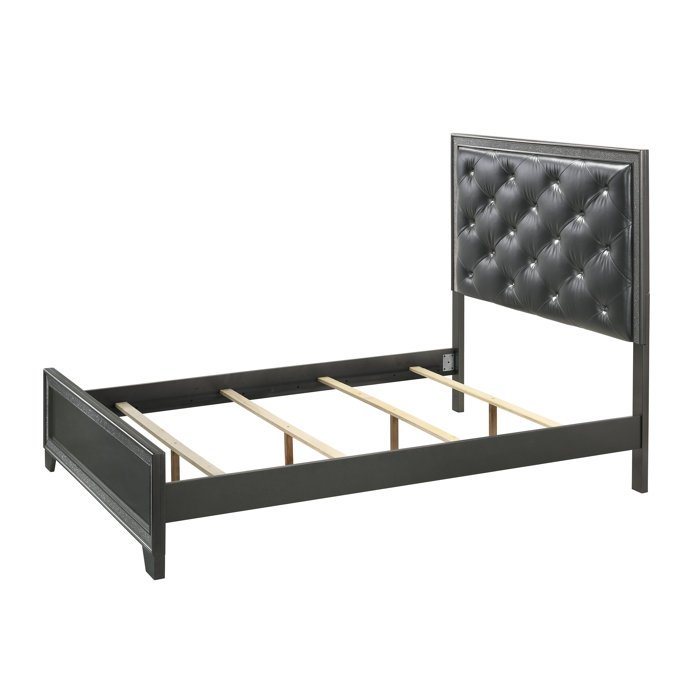 Saflon Beds Vegan Leather Panel Bed Wayfair